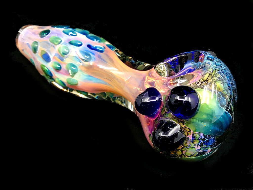 Gold Valcono Pipe Fat Budhha Glass