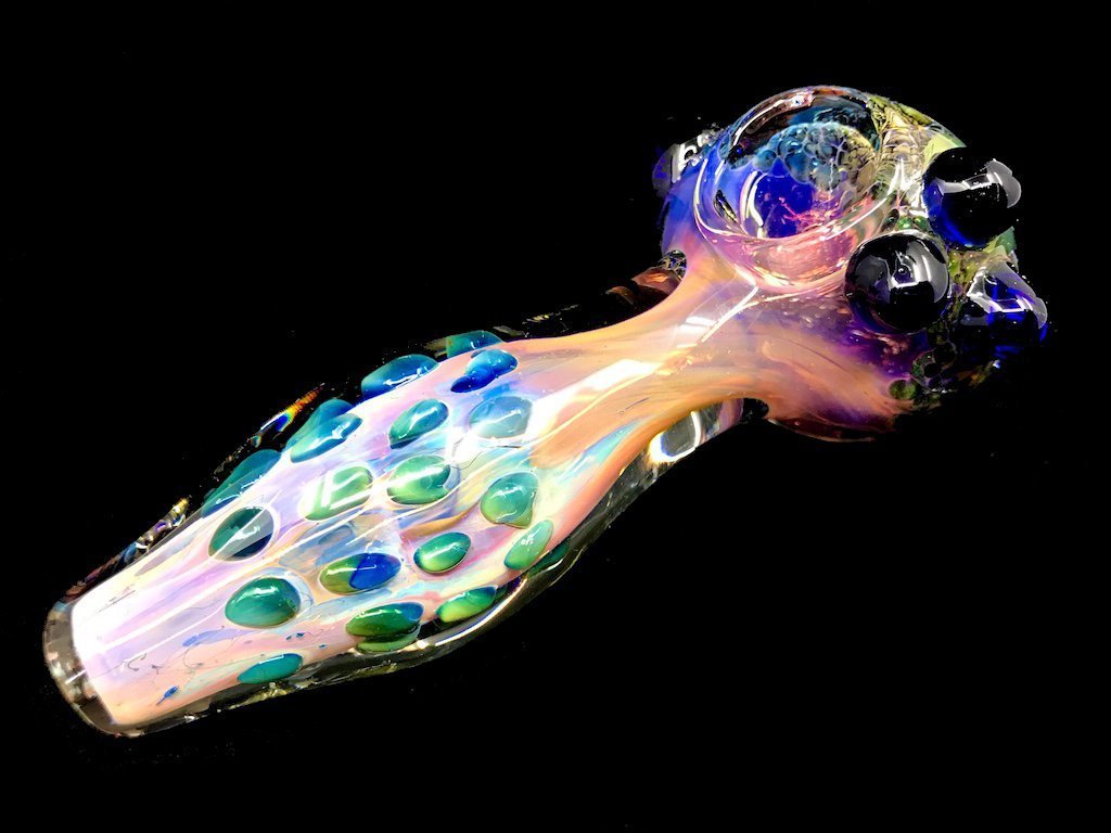 Gold Valcono Pipe Fat Budhha Glass