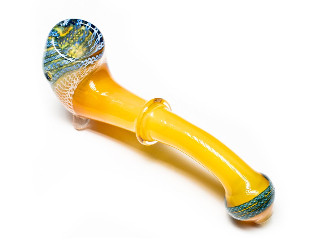 Golden Maria Pipe Fat Buddha Glass