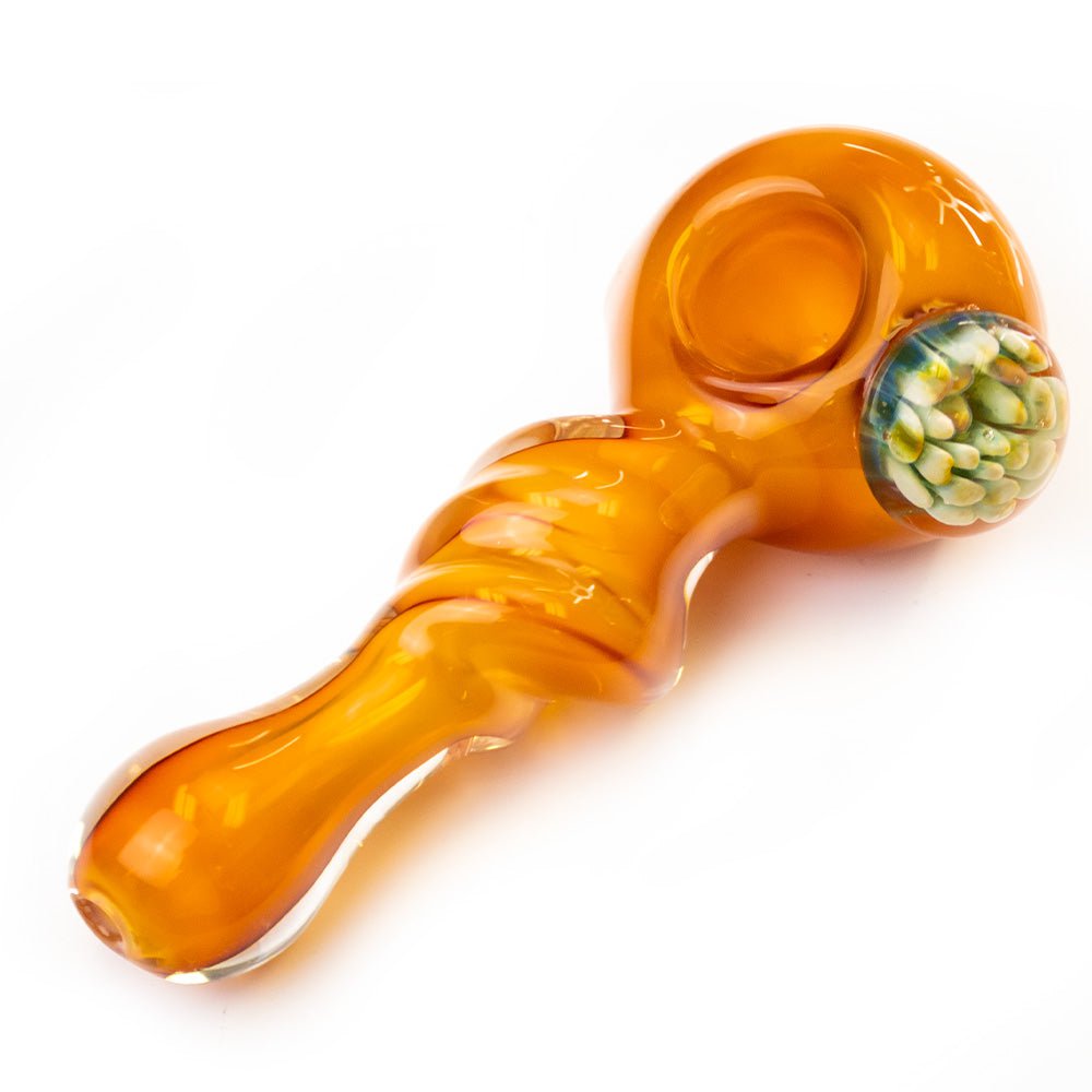 Fat Buddha Glass Pipe Golden Twist Pipe