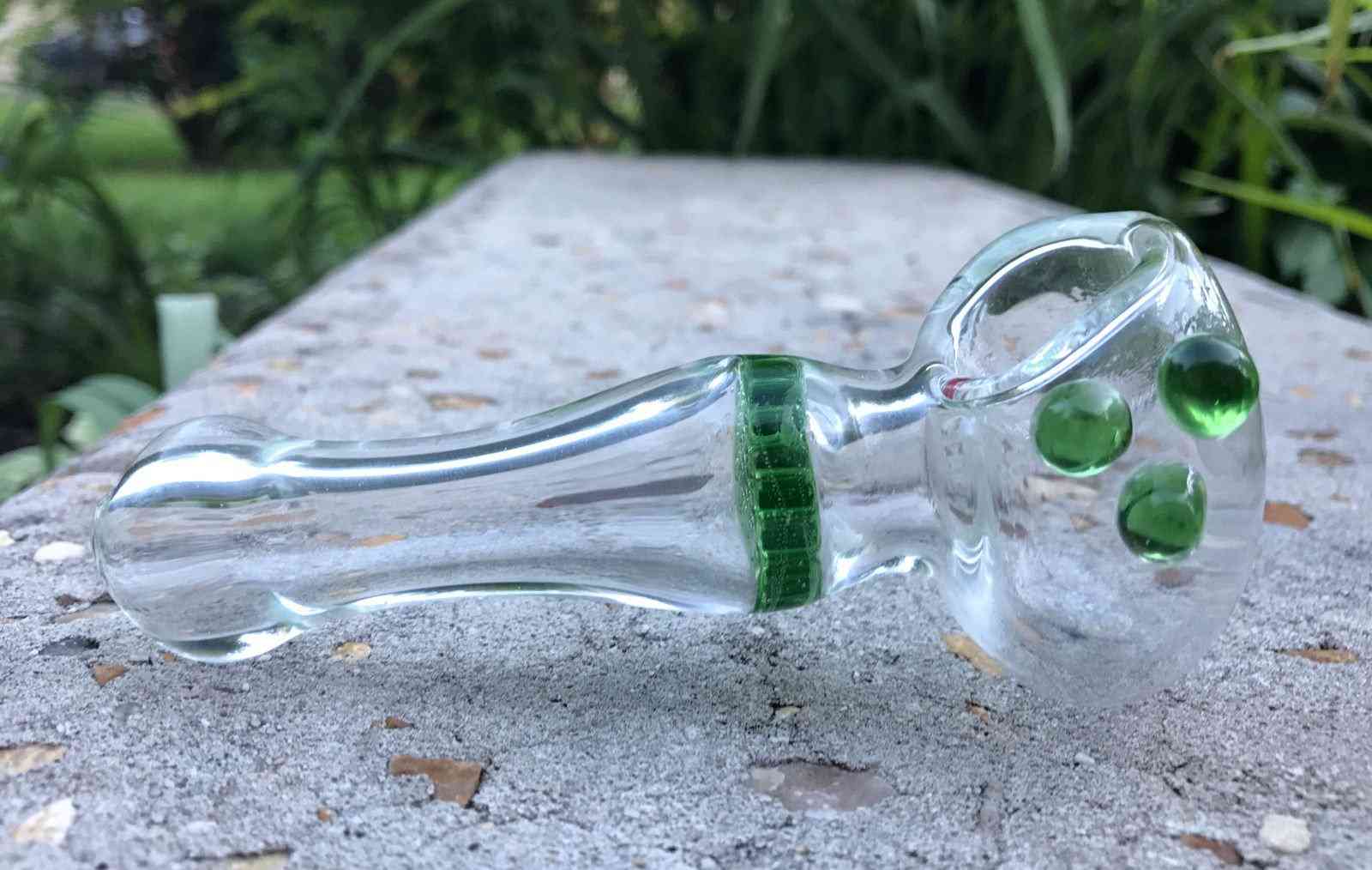 Fat Buddha Glass Pipe Green Collectible Honeycomb Tobacco Smoking Pipe Beautiful Smoking Bowl KS33