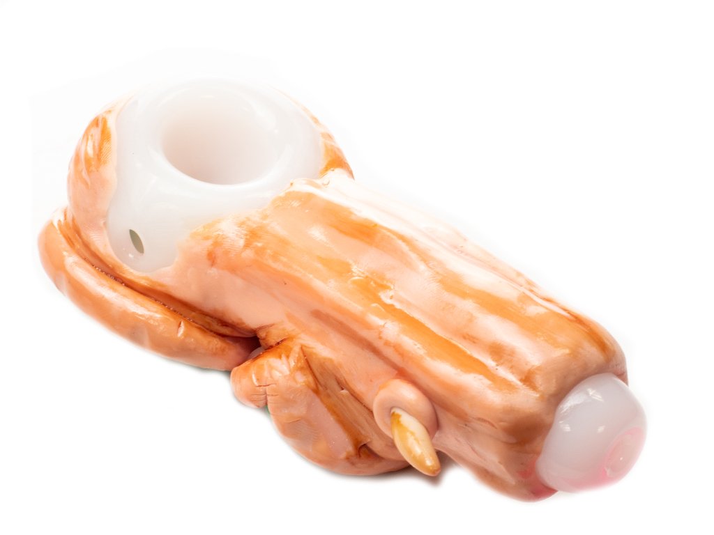 Fat Buddha Glass Pipe Green Gums Cyclops Pipe