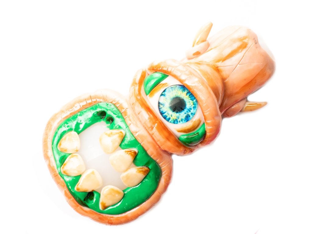 Fat Buddha Glass Pipe Green Gums Cyclops Pipe