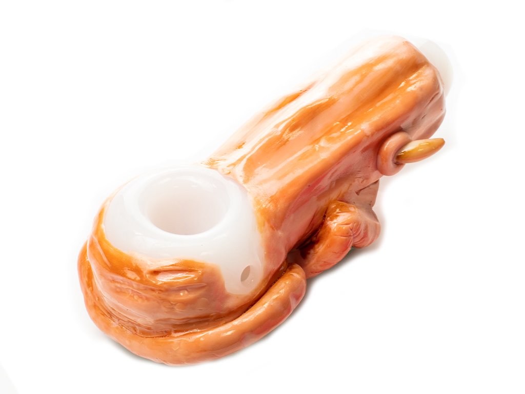 Fat Buddha Glass Pipe Green Gums Cyclops Pipe