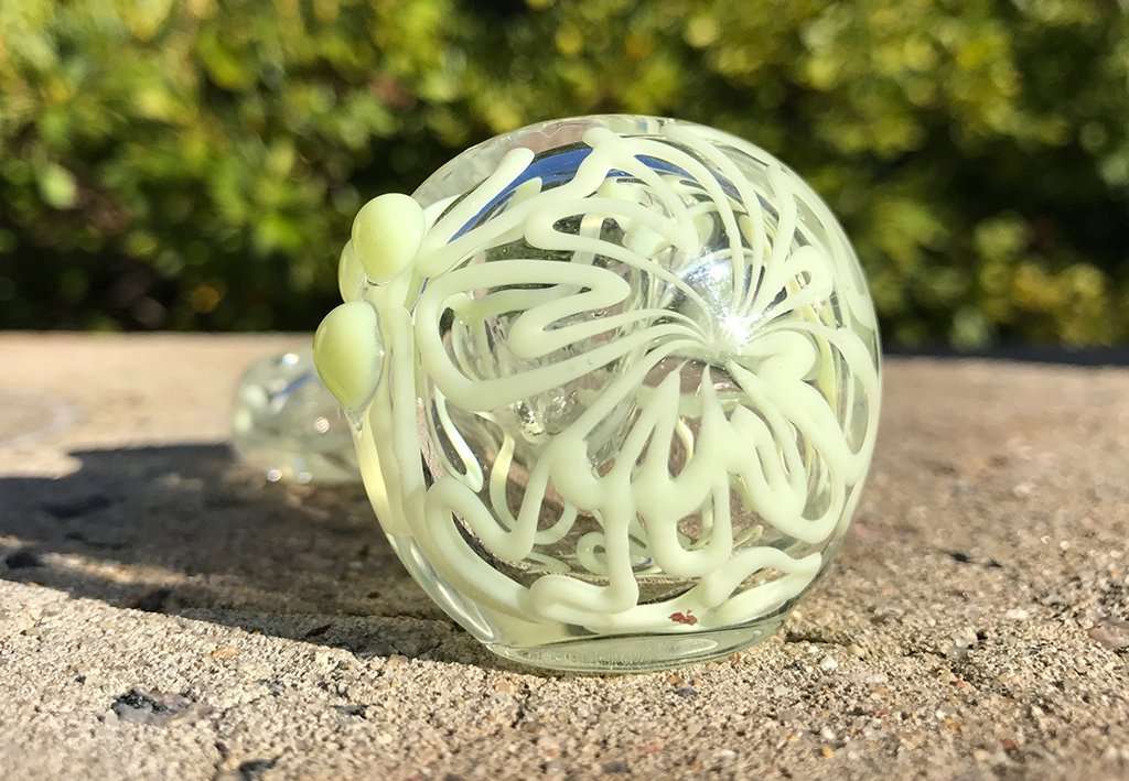 Fat Buddha Glass Pipe Green Slyme Inside Out Pipe