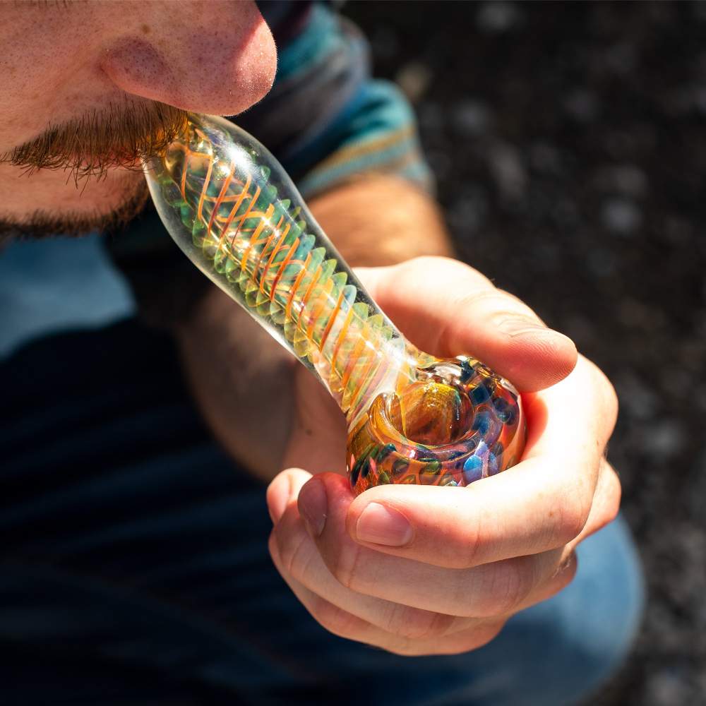 Fat Buddha Glass Pipe Heavens Swirls Pipe