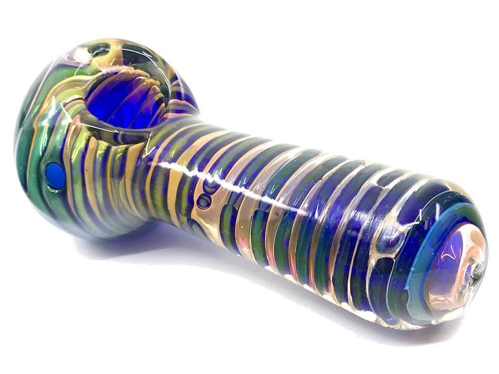 Fat Buddha Glass Pipe Heavy Blue Pipe