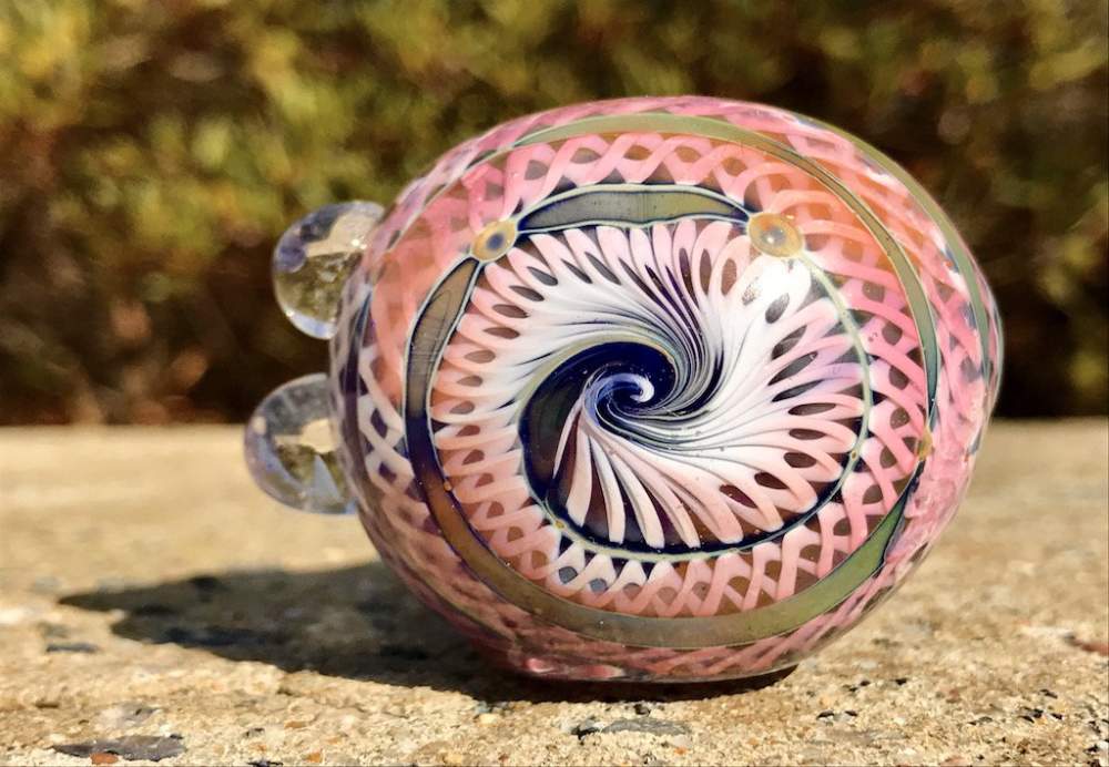 Fat Buddha Glass Pipe Heavy Blue Spiral Glass Pipe KS45