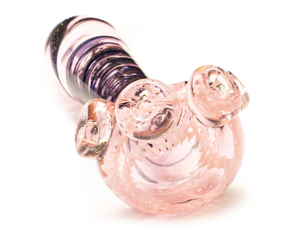 Heavy Dichroic Button Pipe Fat Buddha Glass