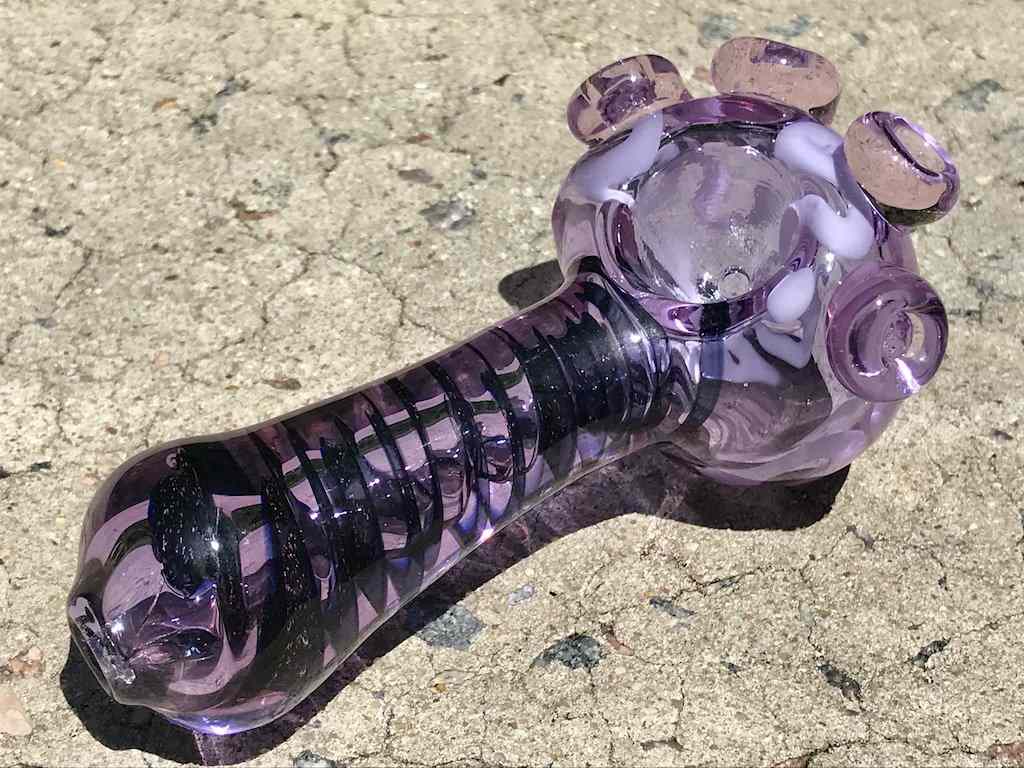 Fat Buddha Glass Pipe Heavy Dichroic Button Pipe