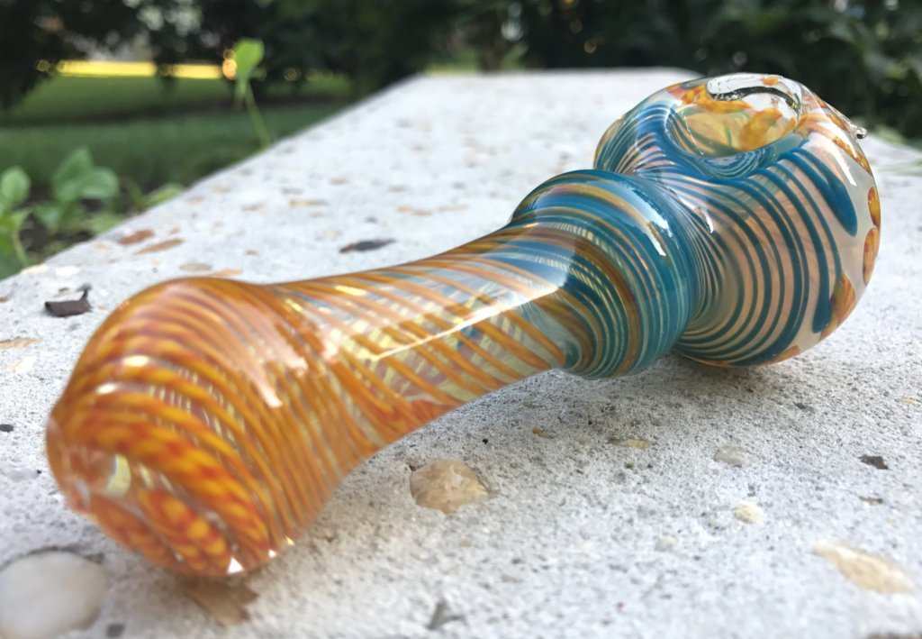 Fat Buddha Glass Pipe Heavy Swirl Glass Pipe KS41