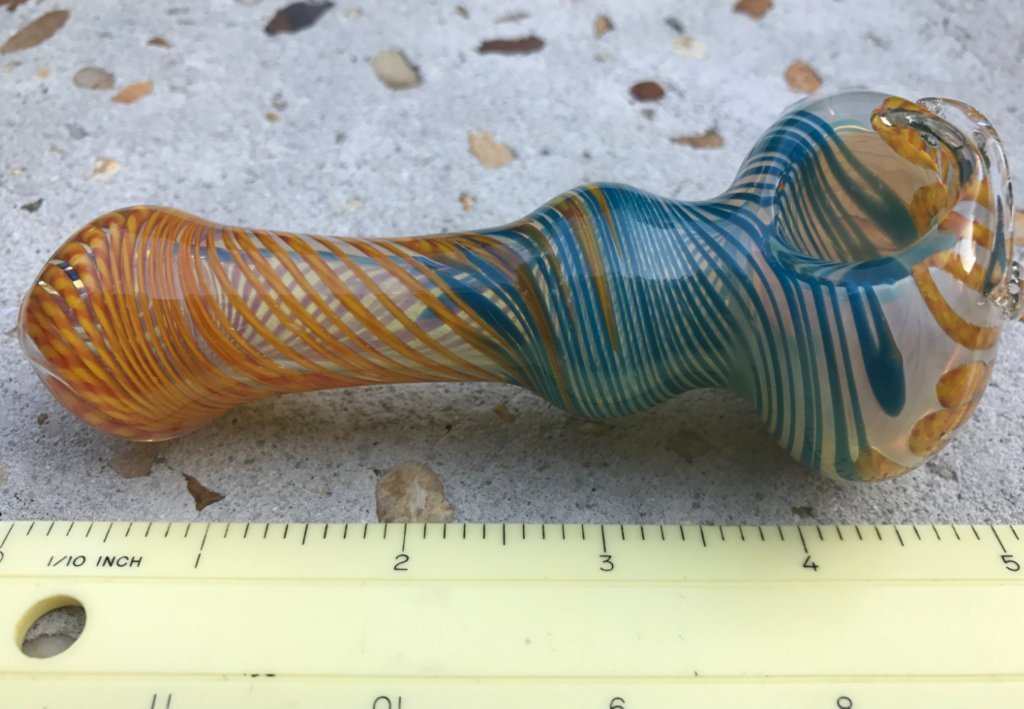 Fat Buddha Glass Pipe Heavy Swirl Glass Pipe KS41