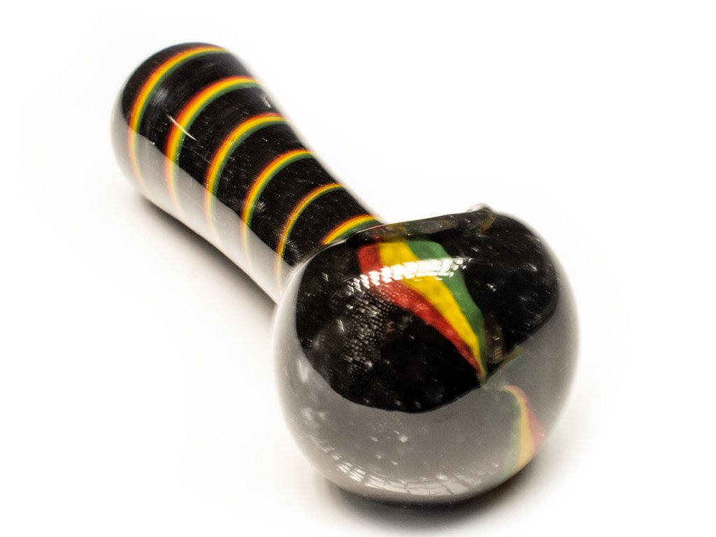 Fat Buddha Glass Pipe Inside Out Rasta Glass Pipe KS6