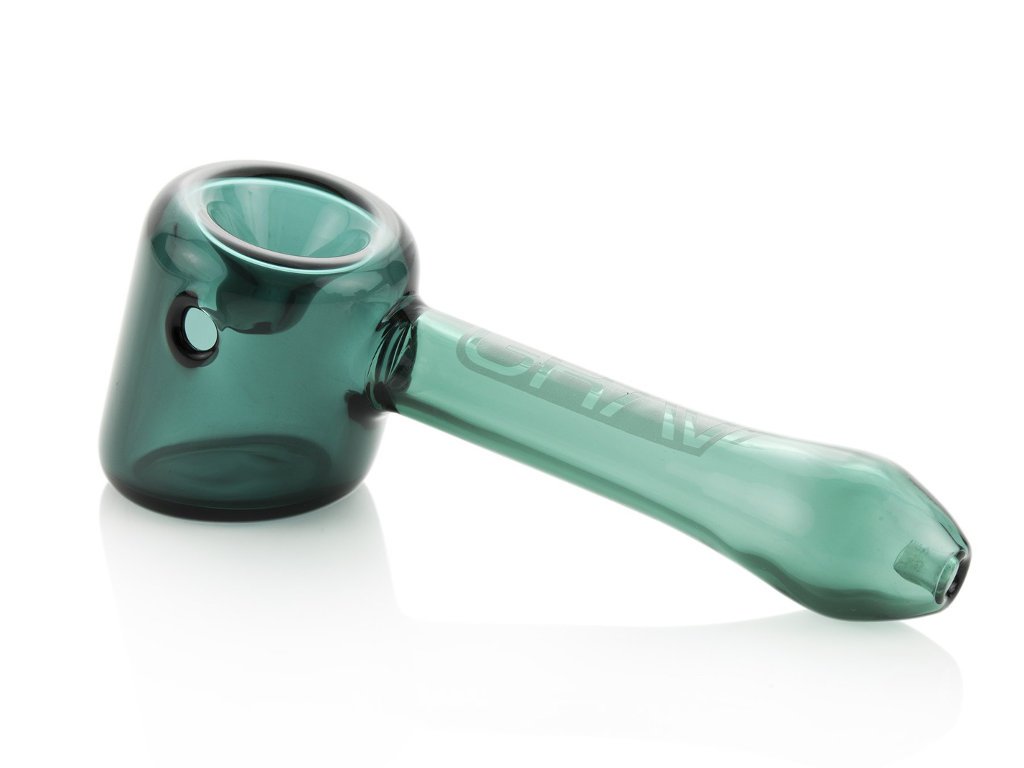 Hammer Hand Pipe Grav Fat Buddha Glass
