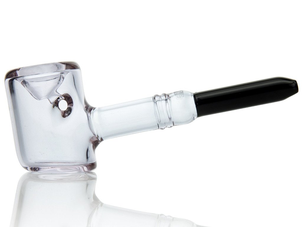 Amber 6 Poker Sherlock Pipe Grav Fat Buddha Glass