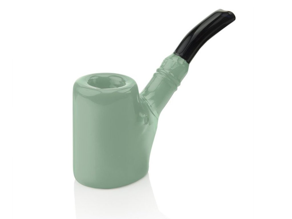 Blue Grav Sitter Sherlock Pipe Fat Buddha Glass