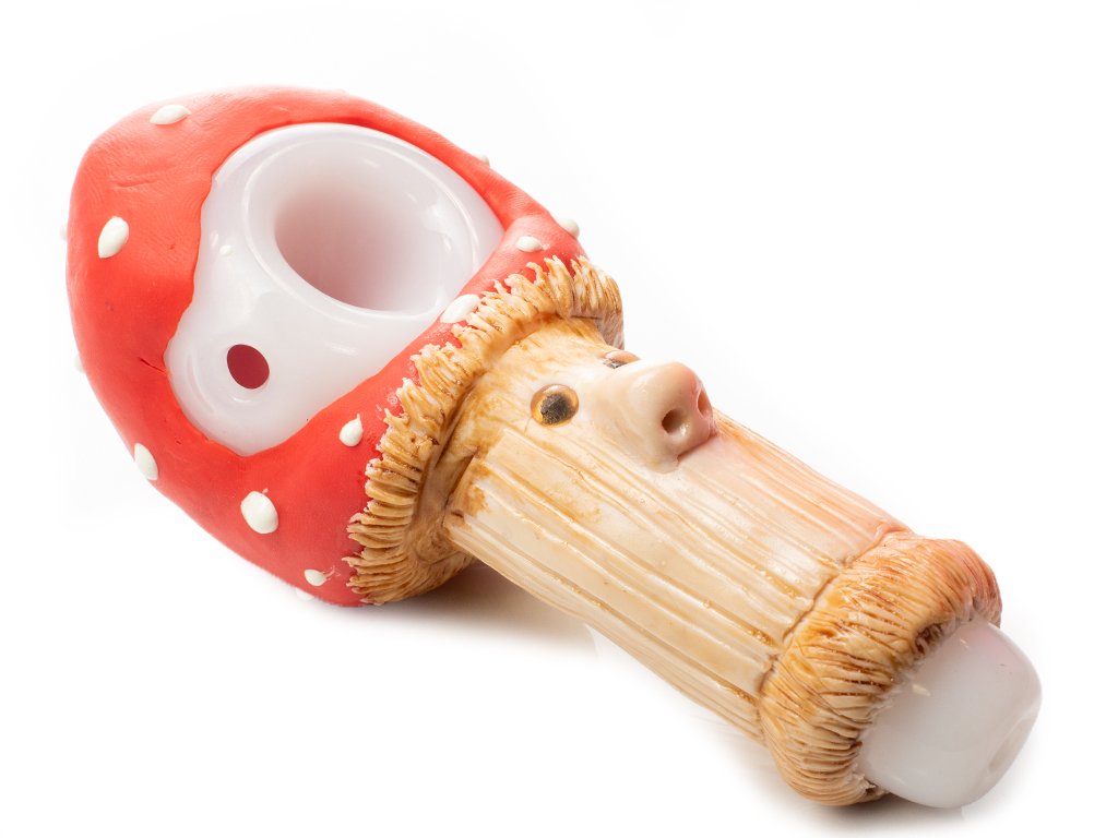 Mushroom Man Pipe Fat Buddha Glass