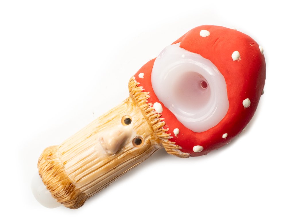 Mushroom Man Pipe Fat Buddha Glass
