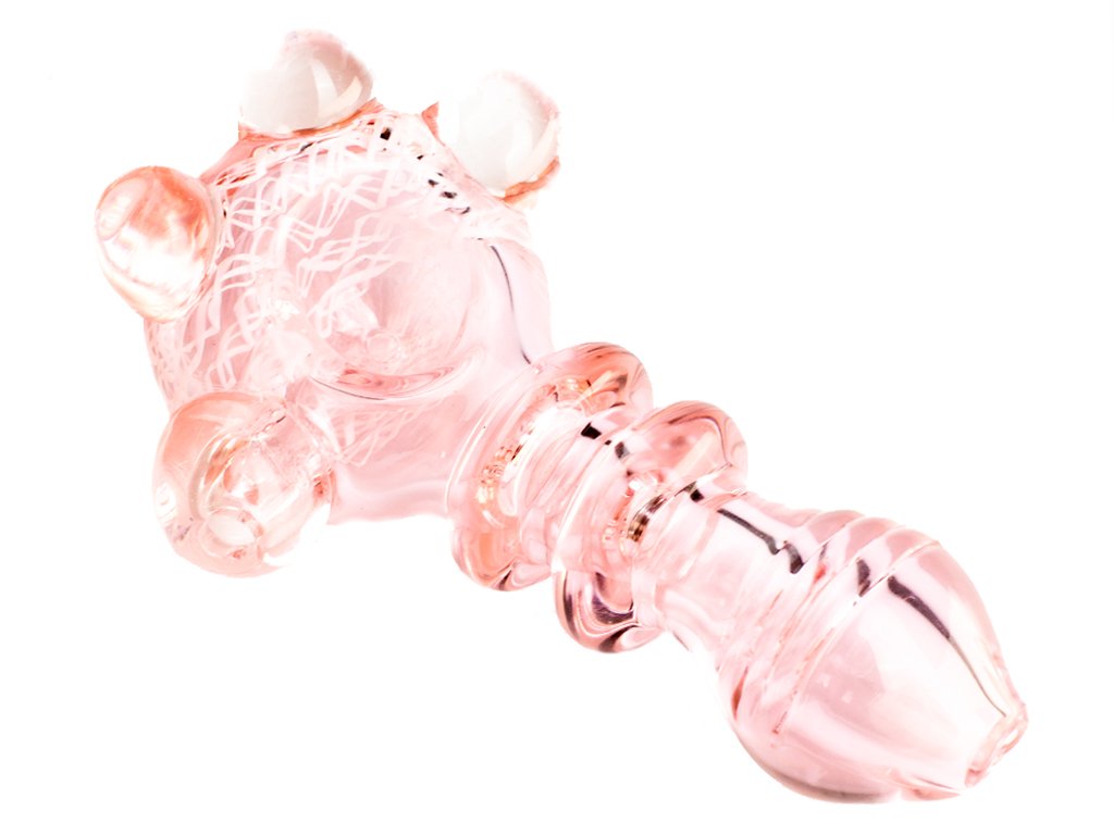 Pink Double Maria Pipe Fat Buddha Glass