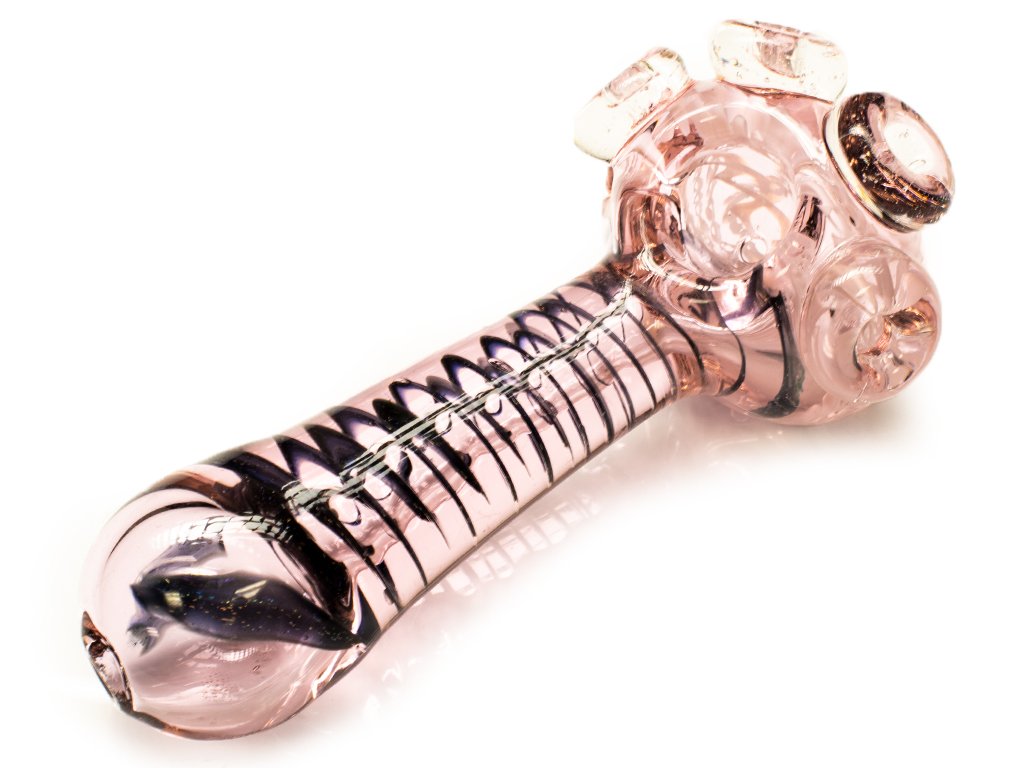 Heavy Dichroic Button Pipe Fat Buddha Glass