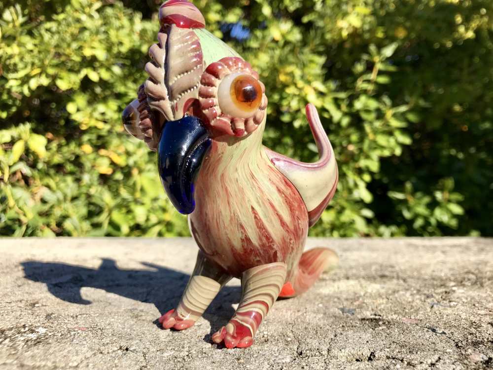 Fat Buddha Glass Pipe Polly the Parrot Pipe