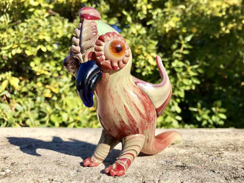 Fat Buddha Glass Pipe Polly the Parrot Pipe