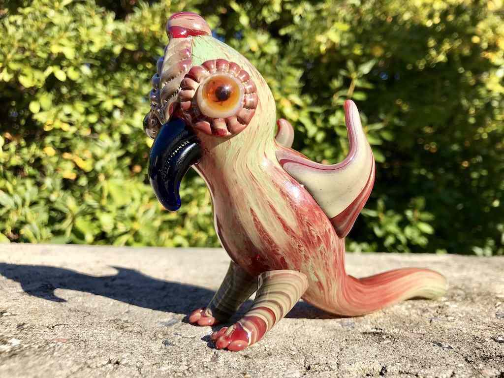 Fat Buddha Glass Pipe Polly the Parrot Pipe