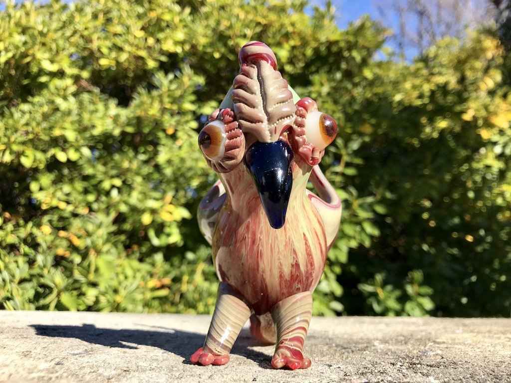 Fat Buddha Glass Pipe Polly the Parrot Pipe