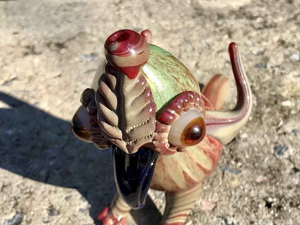 Fat Buddha Glass Pipe Polly the Parrot Pipe