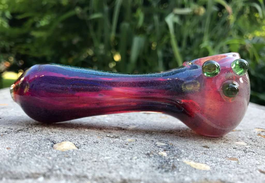 Fat Buddha Glass Pipe Purple Dichroic Glass Pipe KS34
