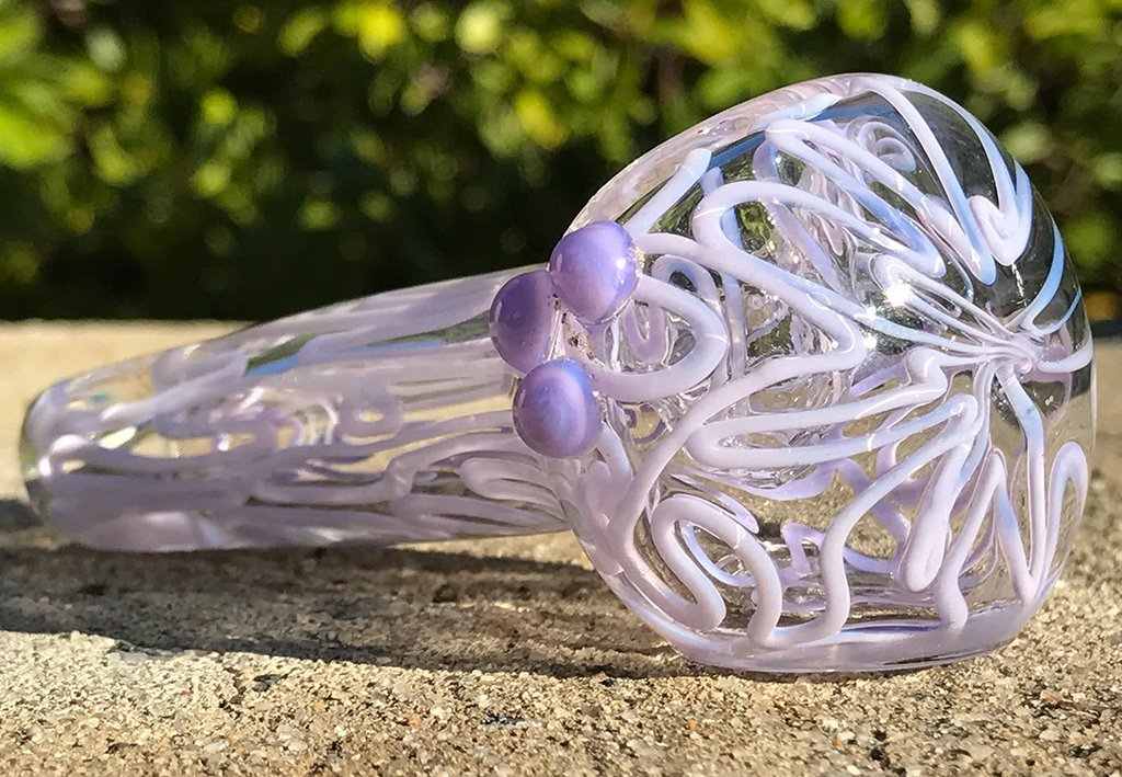 Fat Buddha Glass Pipe Purple Slyme Inside Out Pipe