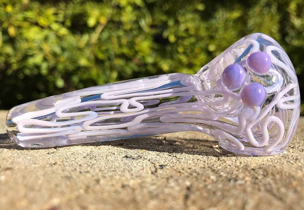 Fat Buddha Glass Pipe Purple Slyme Inside Out Pipe