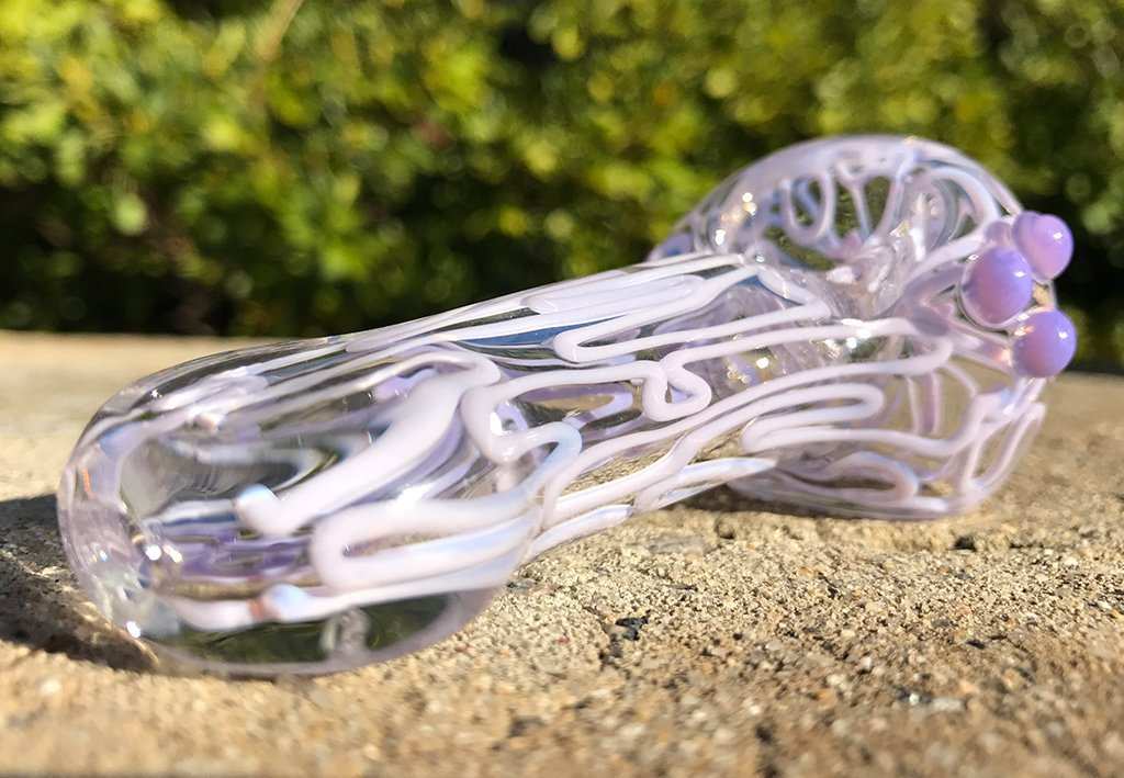 Fat Buddha Glass Pipe Purple Slyme Inside Out Pipe
