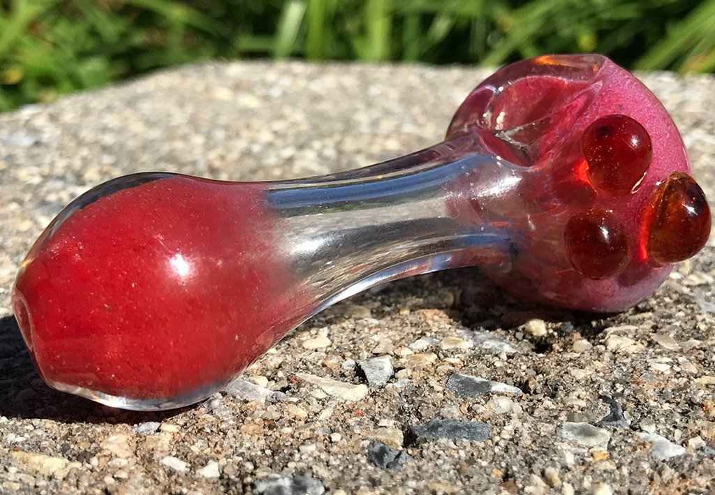Fat Buddha Glass Pipe Red Color Changing Glass Pipe KS29
