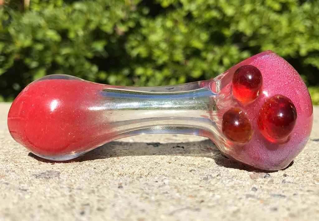 Fat Buddha Glass Pipe Red Color Changing Glass Pipe KS29