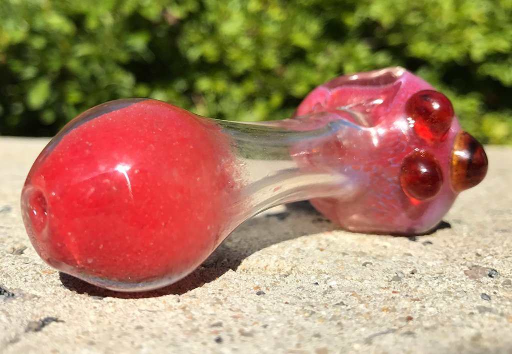 Fat Buddha Glass Pipe Red Color Changing Glass Pipe KS29