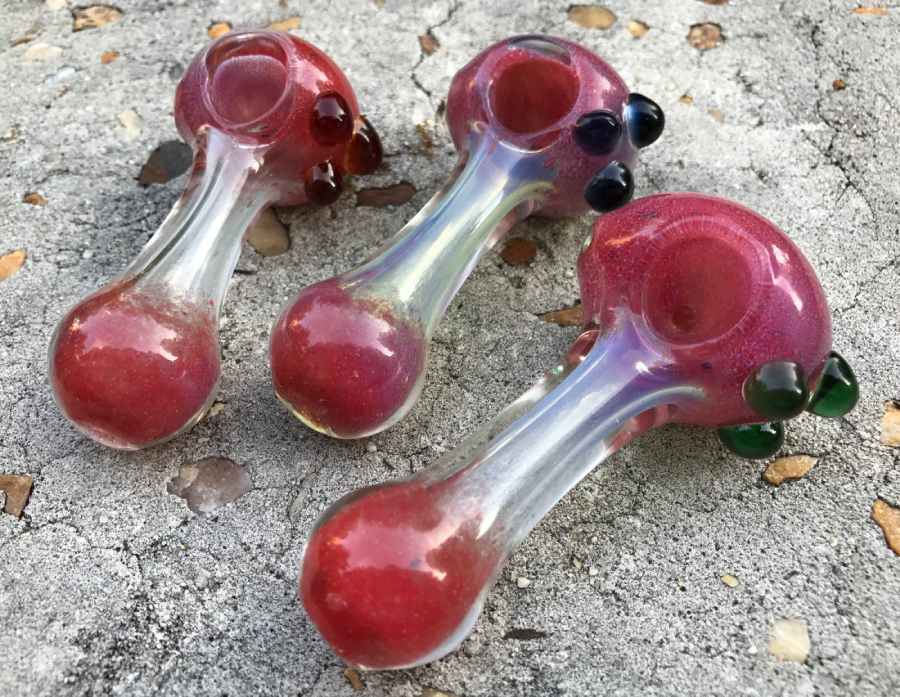 Fat Buddha Glass Pipe Red Color Changing Glass Pipe KS29