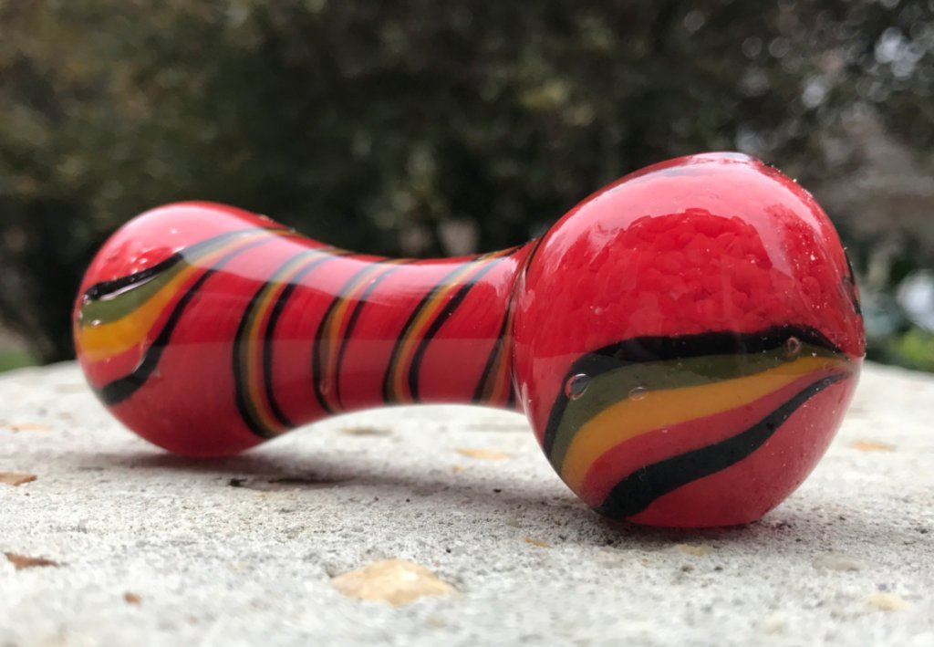 Red Rasta Glass Pipe