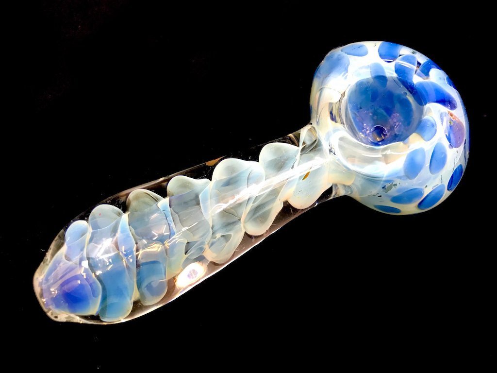 Fat Buddha Glass Pipe Silver Twist Pipe