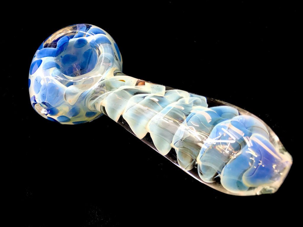 Fat Buddha Glass Pipe Silver Twist Pipe