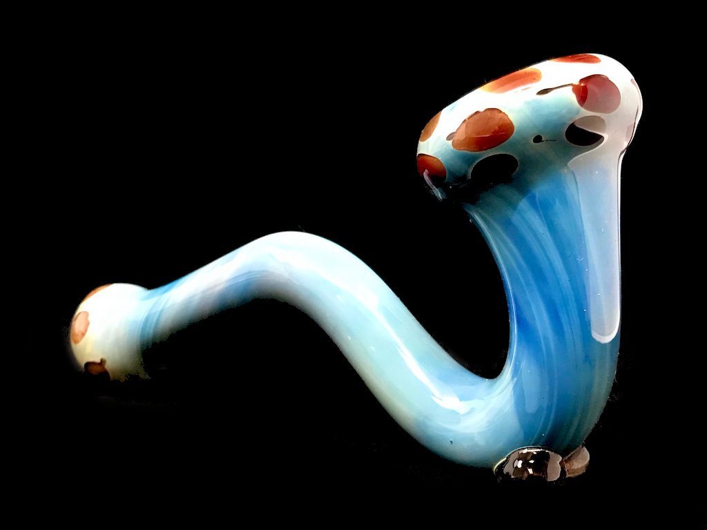 Fat Buddha Glass Pipe Sky Blue Sherlock Pipe