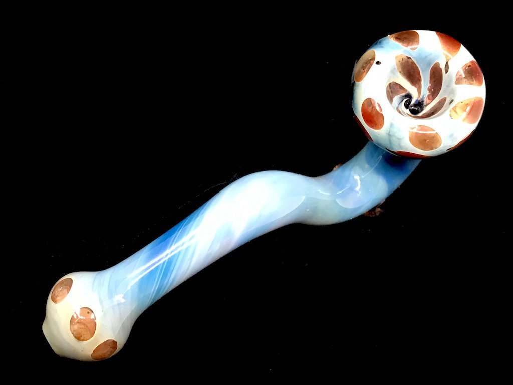 Fat Buddha Glass Pipe Sky Blue Sherlock Pipe
