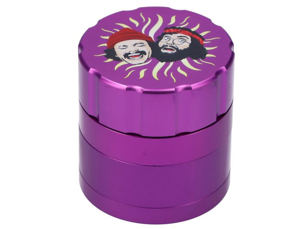 Purple Cheech Chong Grinder Fat Buddha Glass