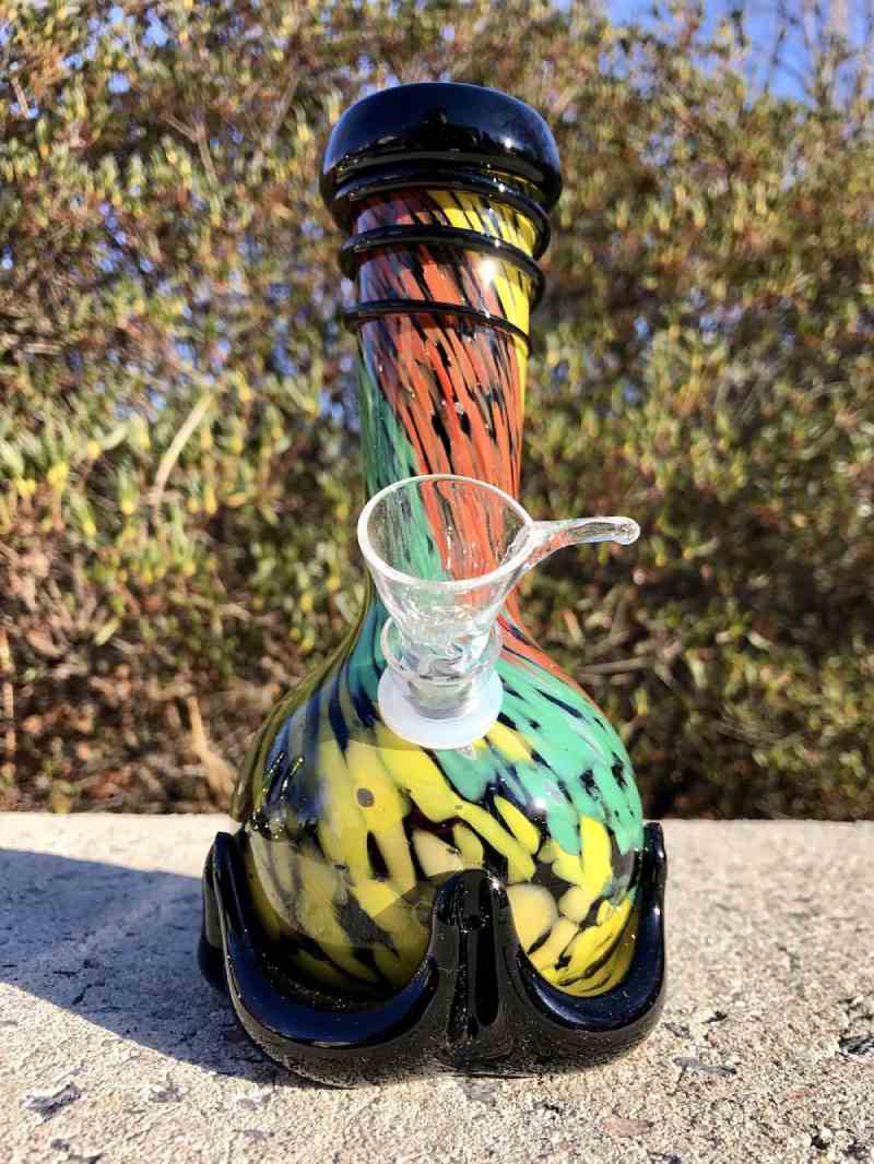 Fat Buddha Glass Rasta Color Vase Glass Bong