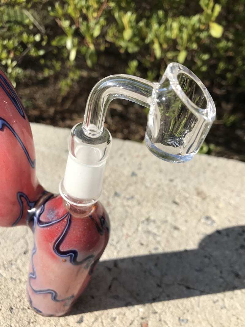 Fat Buddha Glass Red & Blue Bubbler with 14mm Quartz Banger