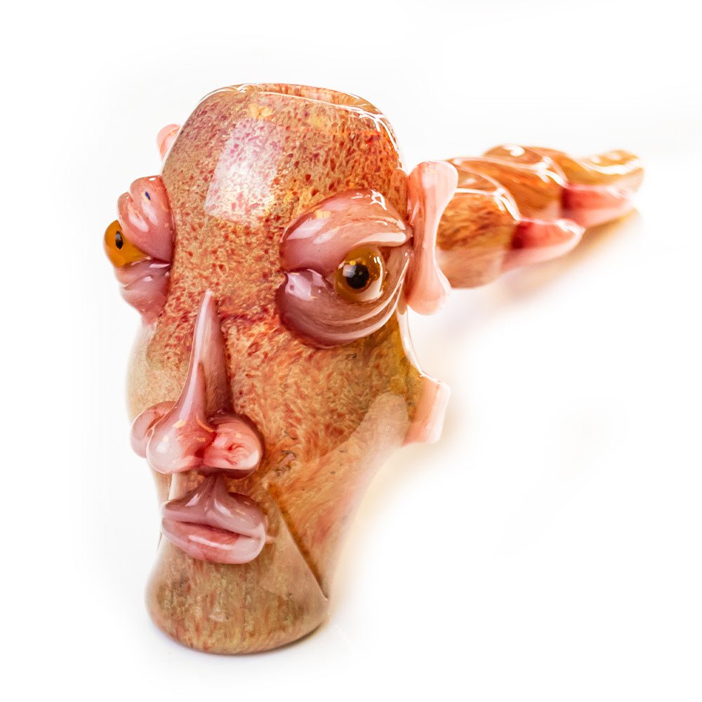 Fat Buddha Glass Stone Face MOAI Hammer Bubbler