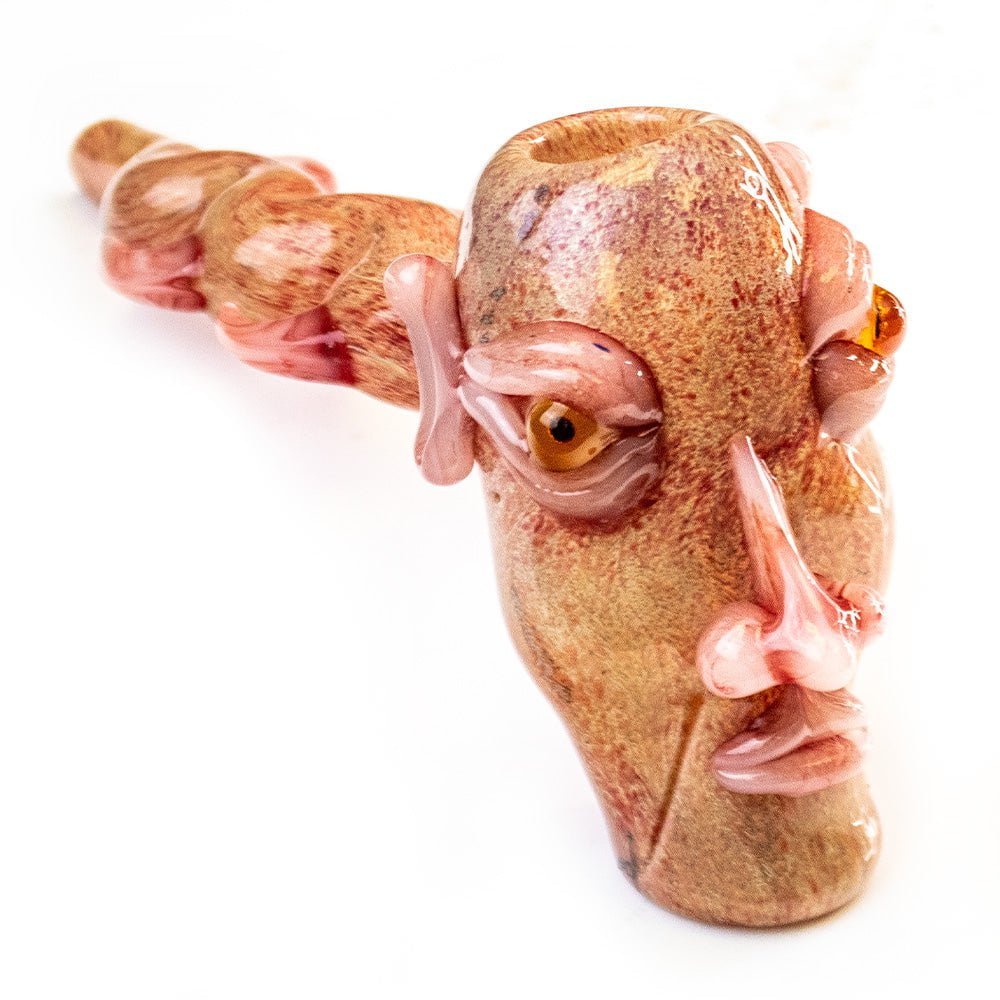 Fat Buddha Glass Stone Face MOAI Hammer Bubbler