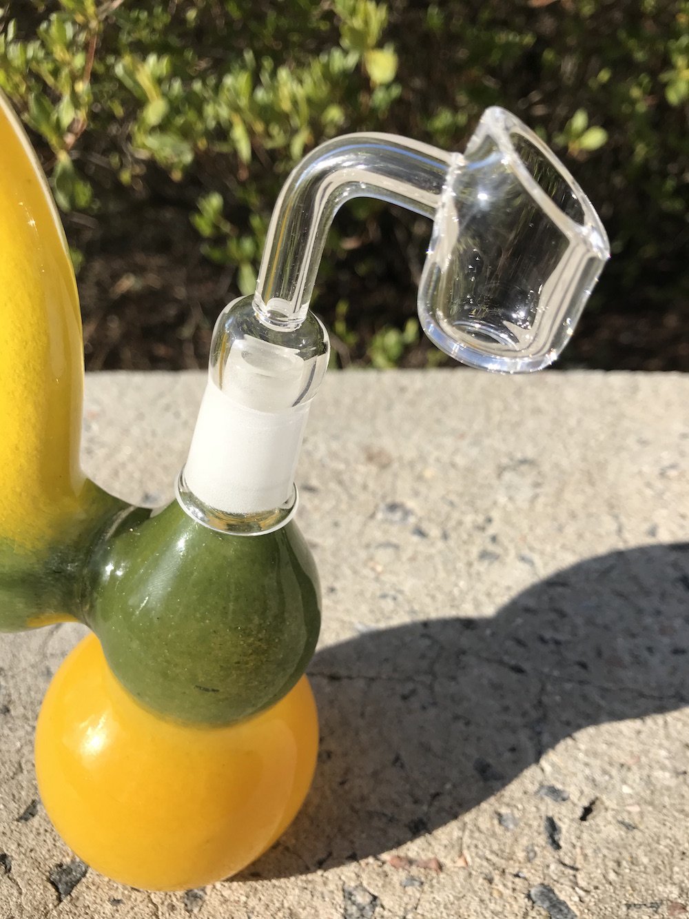 Yellow Bubbler with 14mm Quartz Banger