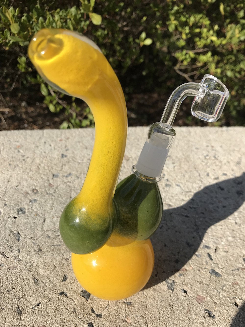 Yellow Bubbler with 14mm Quartz Banger