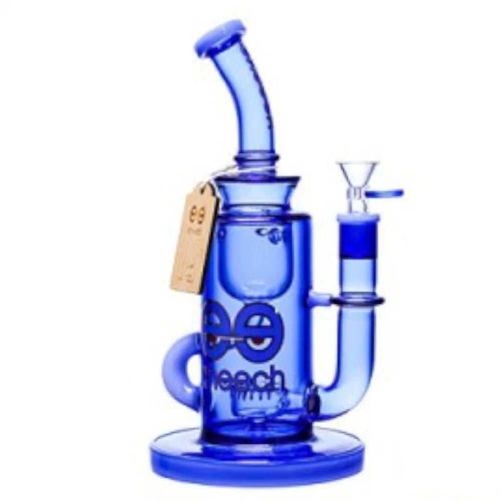Fat Buddha Glass Blue Inner Recycler Water Pipe